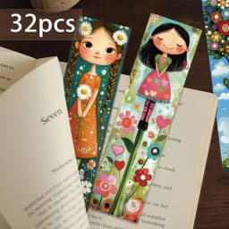 32pcs, Cute Girl Bookmarks, Suitable for Back-to-School Season, Christmas, Halloween, Teachers, Readers, Birthdays.