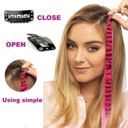 18' 7 Pcs Rainbow Long Straight Zebra Print Synthetic Feather Clip in Hair Extensions for Women, Ideal Halloween Christmas