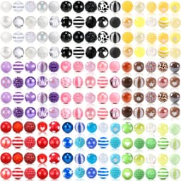 20 Pcs Chunky Bubblegum Beads Focal Beads Pen Beads Large Rhinestone Pearl Beads Christmas Beads for Pen Jewelry Making Keychain