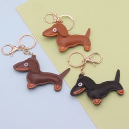 Cute Leather Dachshund Dog Keychain for Men Dogs Lovers Cartoon Animal Pendant Keychains Bag Decoration Christmas Gifts
