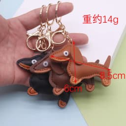 Cute Leather Dachshund Dog Keychain for Men Dogs Lovers Cartoon Animal Pendant Keychains Bag Decoration Christmas Gifts