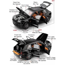 1:24 Land Rover Range Rover Defender Alloy Model Cullinan Diecast Car Toys Doors Opened Sound Light Vehices Kids Christmas Gifts