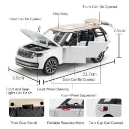 1:24 Land Rover Range Rover Defender Alloy Model Cullinan Diecast Car Toys Doors Opened Sound Light Vehices Kids Christmas Gifts