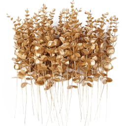 10Pcs Gold Artificial Eucalyptus Stems Leaves Faux Eucalyptus Branches 38cm Wedding Home Decor Christmas Garland DIY Ornament
