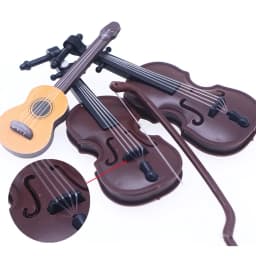 1Pc Dollhouse Mini Christmas Wood Grain Violin Instrument Simulation Popular Guitar Miniature Home Scene Model Decor Accessories