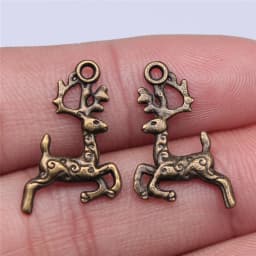 10pcs  Charms Christmas Deer Sika Antique Bronze Silver Color Pendants Making DIY Handmade Tibetan Silver Color Jewelry