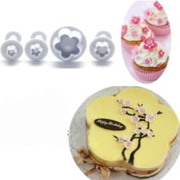 4Pcs/Set Plum Flower Plunger Fondant Mold Cutter Cake tools Decorating Christmas Cake Decorating Tools