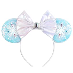 NEW Frozen Snowflake Mouse Ears Headband Girls Boys Sequin 5"Bow Hairband Christmas Festival Party Cosplay Hair Accessories