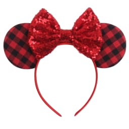 NEW Frozen Snowflake Mouse Ears Headband Girls Boys Sequin 5"Bow Hairband Christmas Festival Party Cosplay Hair Accessories