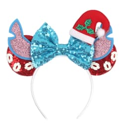 NEW Frozen Snowflake Mouse Ears Headband Girls Boys Sequin 5"Bow Hairband Christmas Festival Party Cosplay Hair Accessories