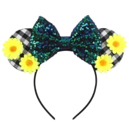NEW Frozen Snowflake Mouse Ears Headband Girls Boys Sequin 5"Bow Hairband Christmas Festival Party Cosplay Hair Accessories