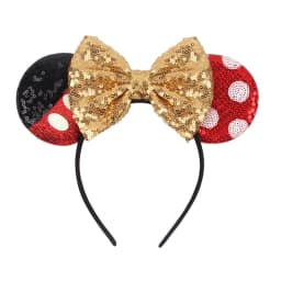 NEW Frozen Snowflake Mouse Ears Headband Girls Boys Sequin 5"Bow Hairband Christmas Festival Party Cosplay Hair Accessories