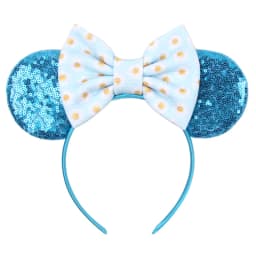NEW Frozen Snowflake Mouse Ears Headband Girls Boys Sequin 5"Bow Hairband Christmas Festival Party Cosplay Hair Accessories