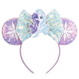 NEW Frozen Snowflake Mouse Ears Headband Girls Boys Sequin 5"Bow Hairband Christmas Festival Party Cosplay Hair Accessories