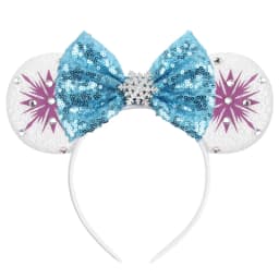 NEW Frozen Snowflake Mouse Ears Headband Girls Boys Sequin 5"Bow Hairband Christmas Festival Party Cosplay Hair Accessories