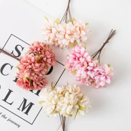 6Pcs 11Cm Artificial Flowers Silk Mini Carnation Wedding Handicraft Wreath Accessories Christmas Diy Home Decortion Scrapbooking