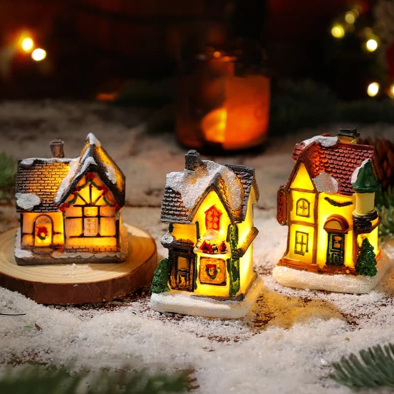 Christmas House Light Ornaments Xmas Gift New Year Navidad For Home Party Wedding Decorations Bedroom With Battery Night Light