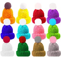 10-50Pcs Mini Knitting Hats Christmas DIY Craft Knitting Doll Hats Mini Wool Hat for Christmas Tree Ornaments DIY Hair Accessory