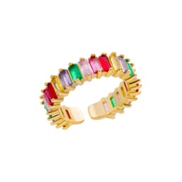 Mini Zircon Green Rings For Women Stainless Steel Gold Color Adjustable Finger Ring Engagement Wedding Christmas Jewelry Gift