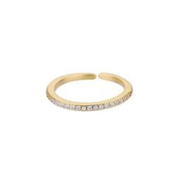 Mini Zircon Green Rings For Women Stainless Steel Gold Color Adjustable Finger Ring Engagement Wedding Christmas Jewelry Gift