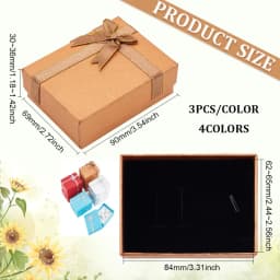 24 Pcs Cardboard Jewelry Boxes 3.54×3.54x1.18 Square Cardboard Box Paper Kraft Paper Gift Packaging Box for Christmas