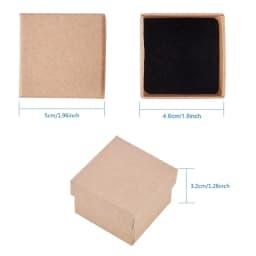 24 Pcs Cardboard Jewelry Boxes 3.54×3.54x1.18 Square Cardboard Box Paper Kraft Paper Gift Packaging Box for Christmas