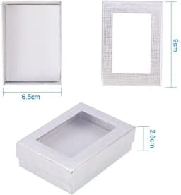 24 Pcs Cardboard Jewelry Boxes 3.54×3.54x1.18 Square Cardboard Box Paper Kraft Paper Gift Packaging Box for Christmas