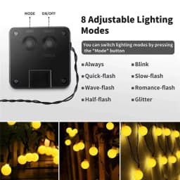 200 Led Camping Solar String Lights Outdoor Crystal Globe Lights Waterproof Solar Fairy Light for Garden Christmas Party Decor