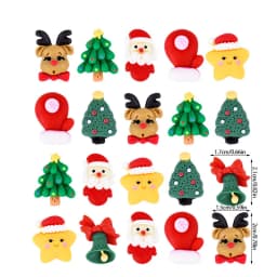 20pcs Mini Christmas Resin Figurine Crafts Cute Reindeer Xmas Tree Santa Claus Flatback Cabochon Ornaments DIY New Year Gifts