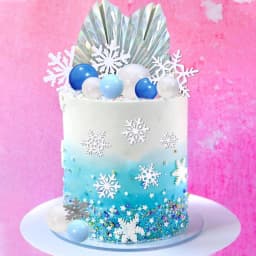44 PCS Snowflake Cake Toppers Frozen Cake Toppers Blue Ball Cake Decoration for Wedding Christmas Winter Theme Birthday Party
