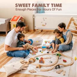 33style DIY Wooden Train Rail Tracks Accessories Wood Railway Track Parts Fit For All Wood Track Toy Christmas Birthday kid Gift