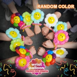 50 Pcs Wrist Balloons for Kids Birthday Party Decorations, Daisy Face Design, Perfect for Halloween & Christmas Celebrations