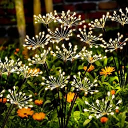 1pc Solar Firework Lights Warm White with 60LEDs for Outdoor Garden Decoration, 2 Modes,Christmas Decoration