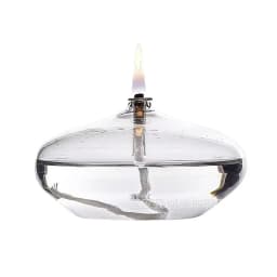 Handcrafted Flat Transparent Glass Candle Holder Oil Lamp,With a light core,Can be used as table candles,Christmas home decor at