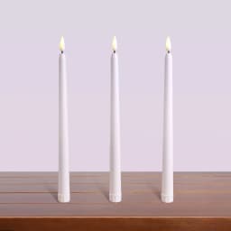 3/6/12 Pieces White Flameless Decorative Christmas Candles ,Smokeless LED Taper Candles With Yellow/Warm White Light