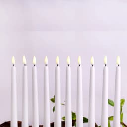 3/6/12 Pieces White Flameless Decorative Christmas Candles ,Smokeless LED Taper Candles With Yellow/Warm White Light