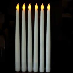 3/6/12 Pieces White Flameless Decorative Christmas Candles ,Smokeless LED Taper Candles With Yellow/Warm White Light