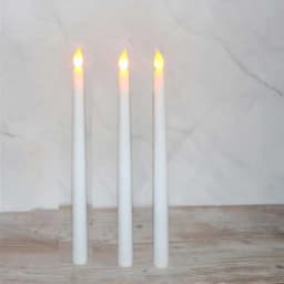 3/6/12 Pieces White Flameless Decorative Christmas Candles ,Smokeless LED Taper Candles With Yellow/Warm White Light