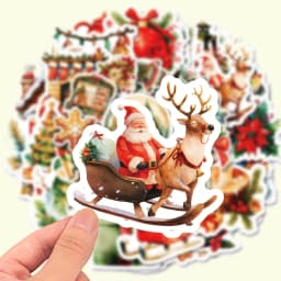 50 Pieces of Christmas Vinyl stickers - Perfect for Laptops, Water Bottles, Helmets, Etc