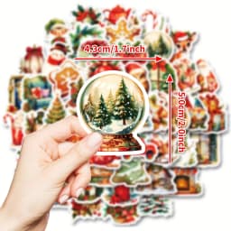 50 Pieces of Christmas Vinyl stickers - Perfect for Laptops, Water Bottles, Helmets, Etc