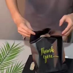 100PCS Black Thank You Bag Plastic Handheld Thank You Gift Packaging Anniversary Christmas Birthday Wedding Party
