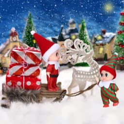 1/2PCS Christmas Twin Boy and Girl Doll Christmas Mini Accessories Christmas Decoration Couple Doll Pair Simulation Vinyl Doll