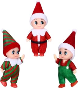 1/2PCS Christmas Twin Boy and Girl Doll Christmas Mini Accessories Christmas Decoration Couple Doll Pair Simulation Vinyl Doll