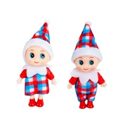 1/2PCS Christmas Twin Boy and Girl Doll Christmas Mini Accessories Christmas Decoration Couple Doll Pair Simulation Vinyl Doll