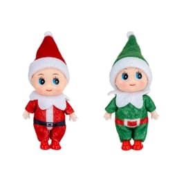 1/2PCS Christmas Twin Boy and Girl Doll Christmas Mini Accessories Christmas Decoration Couple Doll Pair Simulation Vinyl Doll