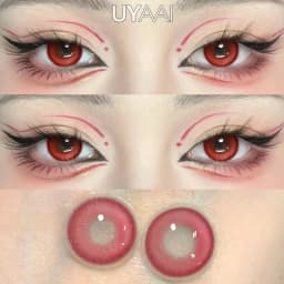 UYAAI【1*contacts Lenses+1*tweezers+1*lenses Case】Christmas Makeup Fashion New Year Red Happiness Blue Contacts Yearly Soft Fast