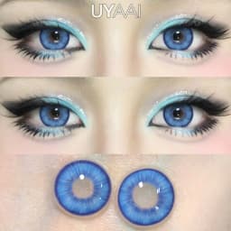 UYAAI【1*contacts Lenses+1*tweezers+1*lenses Case】Christmas Makeup Fashion New Year Red Happiness Blue Contacts Yearly Soft Fast