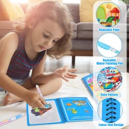 NEW Children Animal Cartoon Painting Book Magic Water Book with Water Pen for Kids Birthday Christmas New Year Gift for Kids