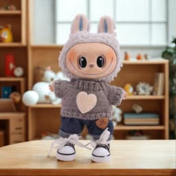 Doll Clothes 3 Pcs Set For labubu 17cm Plush Doll Accessories Girl's Toys Birthday And Christmas Gifts