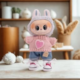 Doll Clothes 3 Pcs Set For labubu 17cm Plush Doll Accessories Girl's Toys Birthday And Christmas Gifts